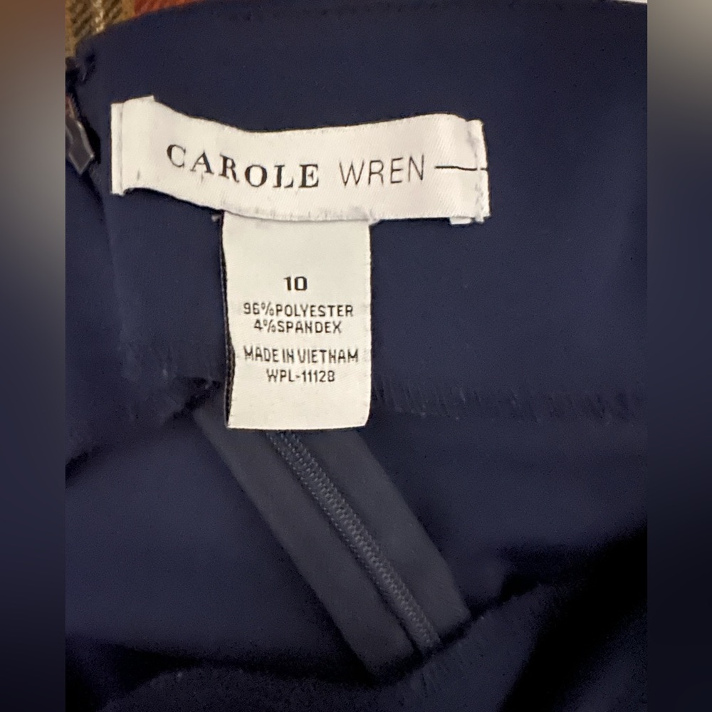 Carole Wren Solid Navy Button Cold Shoulder‎ Knee-length Dress Women’s Size 10 M - Picture 7 of 8